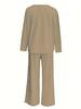 Women's Fashion 2025 V-Neck Loose Casual Two-Piece Set In Ice Silk
