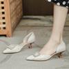 Summer Shoes Thin Heel Pointed High Heel Single Shoes Fairy Style Fashion Bag Head Hollow Sandals Middle Heel