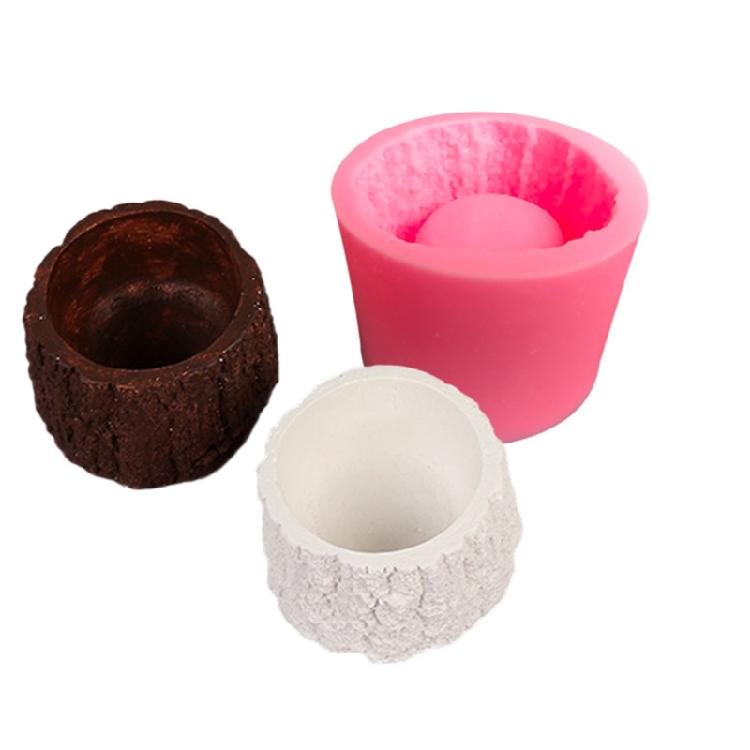 Tree Stump Silicone Mold Easy Demold Dishwasher Safe Baking Mould For Resin Casting Flowerpot Candle Soap Chocolate
