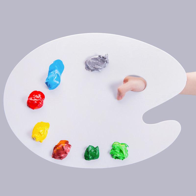 Acrylic White/Clear Artist Paint Tray Palette Color Mixing Painting Tool Oval Paint Pallet For School Artistic Supplies Makeup