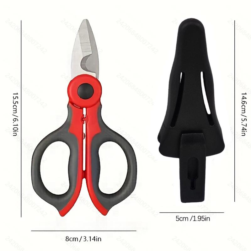 Industrial-Grade Heavy-Duty Cable Cutters Electrician'S Shears, Non-Slip Manual Wire Strippers, Household Shears (With Sheath)