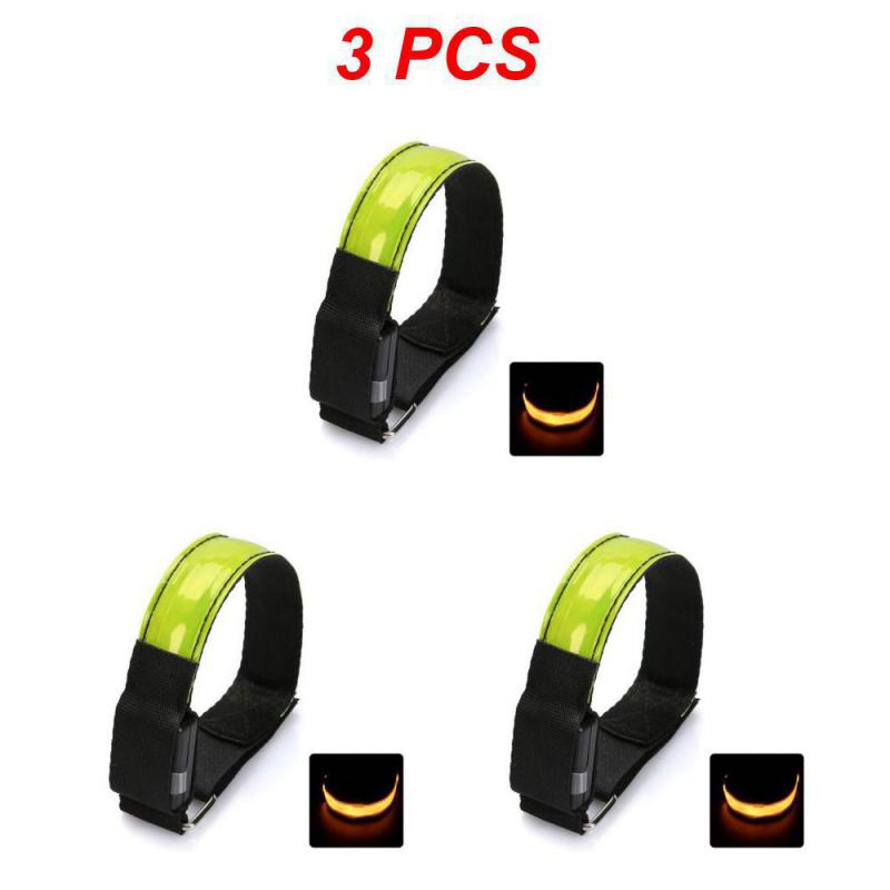 USB LED Luminous Night Running Cycling Armband Bracelet Night Glow Reflective Safety Belt Outdoor Sports Fluorescent Arm Band