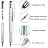 7 In 1 Multifunctional Pen Touch Screen Stylus Capacitive Pen with Screwdriver Ruler Levelgauge Refillable Ballpoint Pencil Tool