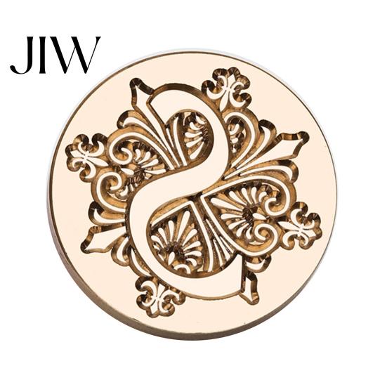 Sello de Cera para Invitación de Boda, Cabeza de Sello con Inicial del Alfabeto Iris A-Z, Cabeza Selladora de Latón Grabado para Envoltura de Regalos, Sellado de Invitaciones, Sobres, Diario