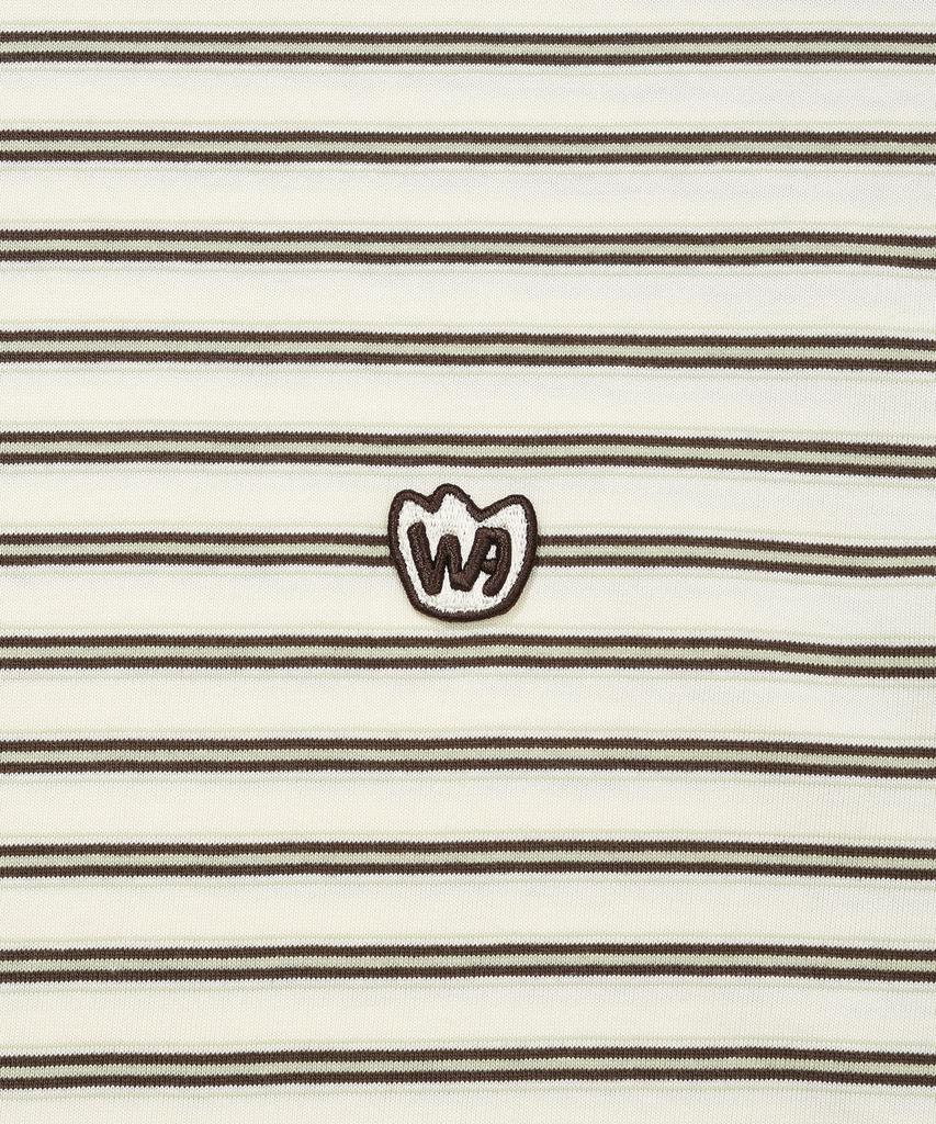 WACKY WILLY Multi-Stripe Wappen Short Sleeve T-Shirt Cream