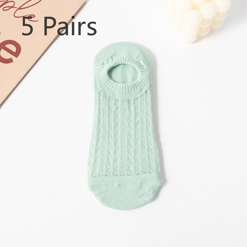 5 Par Letnich Cienkich Skarpetek Stopki Damskich, Nie Zsuwających się z Pięty, Silikonowe Antypoślizgowe Niewidoczne Krótkie Skarpetki, Skarpetki do Klimatyzacji, Skarpetki Siateczkowe