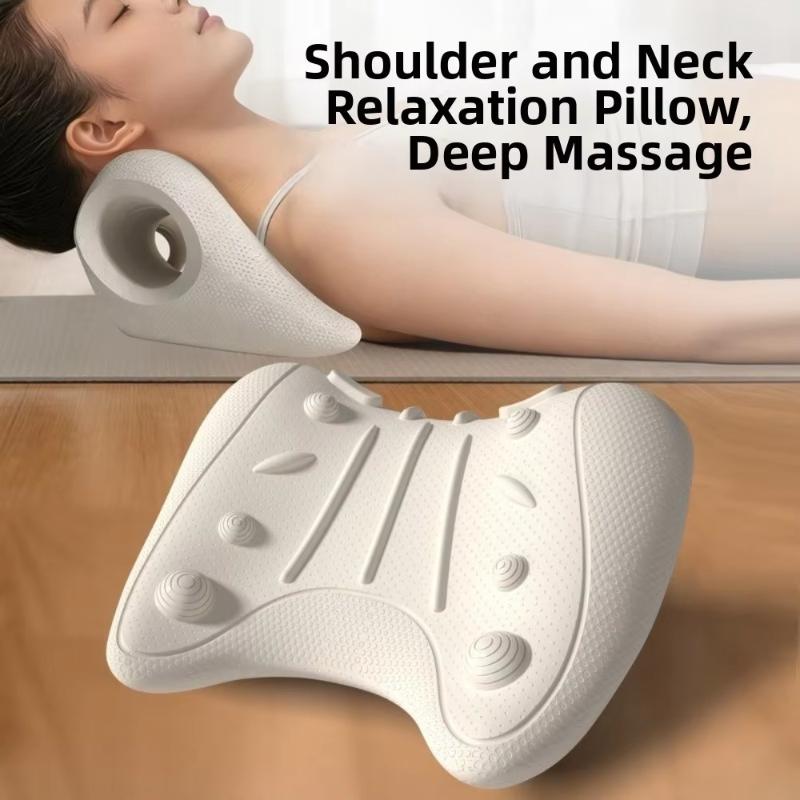 1Pcs Ergonomic Neck And Shoulder Massage Pillow Vertebrae Relax For Home Use Helps Stretch Cervical