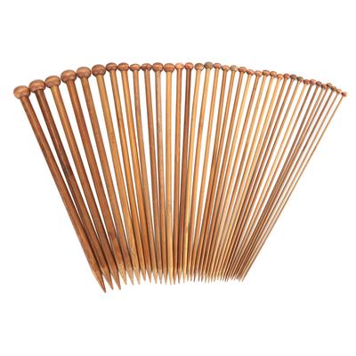 36pcs Bamboo Knitting Needle Straight Single Point Carbonized Knitting Needle for Beginners 9.8in