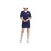 adidas Originals Letter V-Neck Short Dress Women Dress Blue IU4772