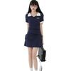 2025 High-End Spicy Girl Summer Bodycon Dress: Sexy Polo Collar Mini Skirt for Women