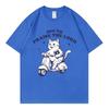 Off To Praise The Lord Christian T Shirt Funny Cat On Scooter With Bible Meme Tshirts Unisex Unisex Casual Fashion Loose Tshirt
