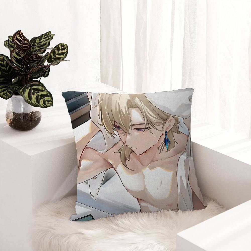 Game Honkai Star Rail Aventurine Cushion Cover Polyester Sofa Cushions Decorative Throw Pillows Home Decoration Pillowcover