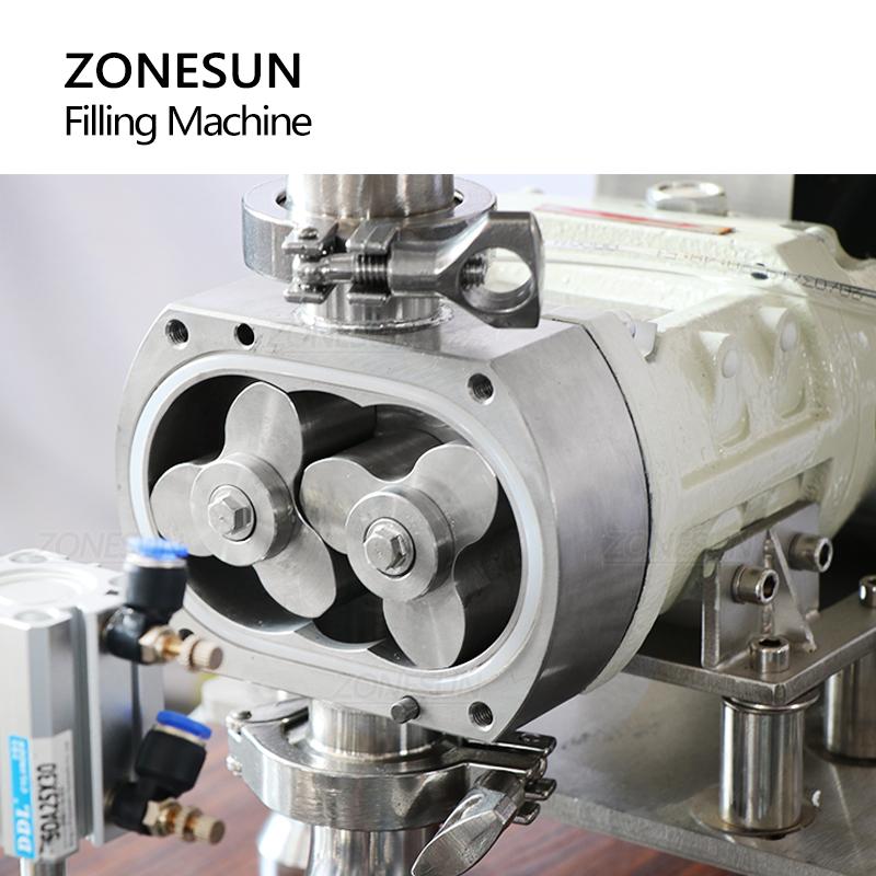 ZONESUN ZS-DTGT900M Rotary Lobe Pump Thick Paste Liquid Filling Machine Lotion Detergent Packing Equipment