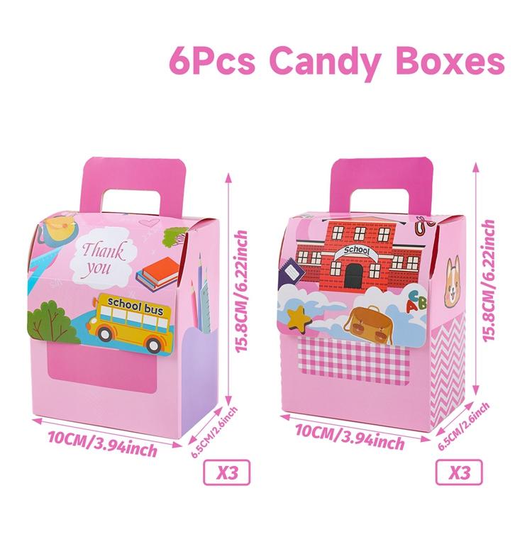 Cutie de bomboane pentru înapoi la școală, ghiozdane școlare, cutii pentru tratații, recuzită foto pentru petrecerea de prima zi de școală, pentru acasă, birou, clasă, favoruri de petrecere