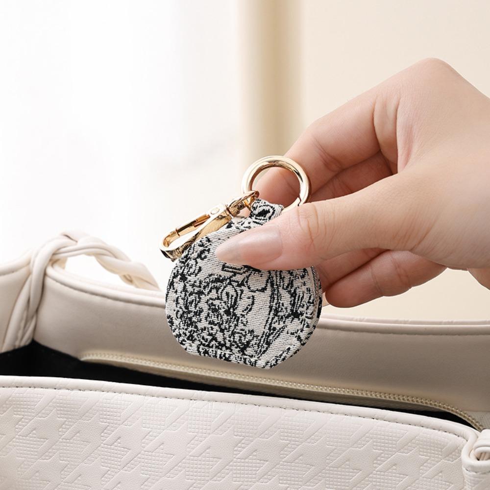 Mini Jewelry Box Keychain Semi-circular Travel Bag Pendant Creative Portable Ring Box  Gifts