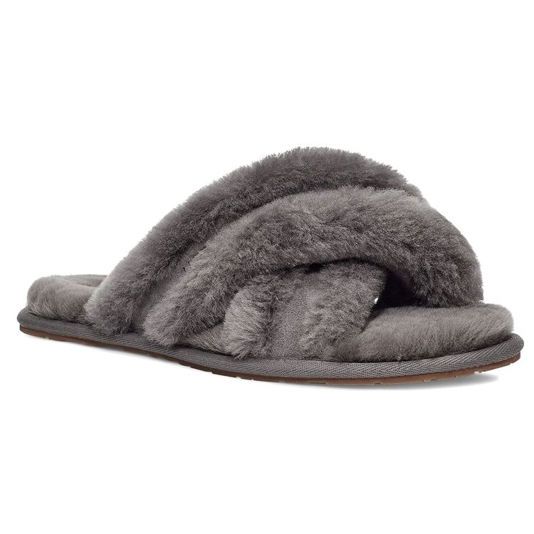 UGG Women's Scuffita Charcoal Sheepskin Slippers 1123572-CHRC