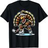 Funny Turkey Playing Ice Hockey Thanksgiving Sports Humor T-Shirt
