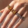 Stainless Steel Jewelry Ring for Women Minimalist Metal Cross Heart-Shaped Index Finger Rings Punk Finger Decoration
