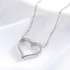 Smyoue 2CT Pass Tested Moissanite Heart Necklace for Women S925 Silver Plated Platinum Simulated Diamonds Pendant Birthday Gift