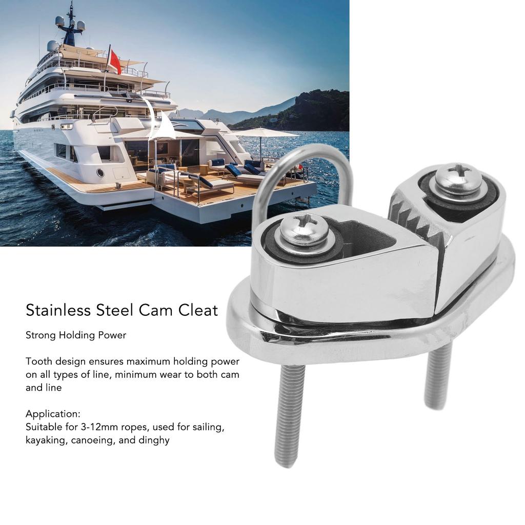 Wire Line Cleat Marine Cam Cleat 316 Stainless Steel Fairlead Leading Ring Anchor Rope Cleats Sailing Cleat for 3 to 12mm Rope