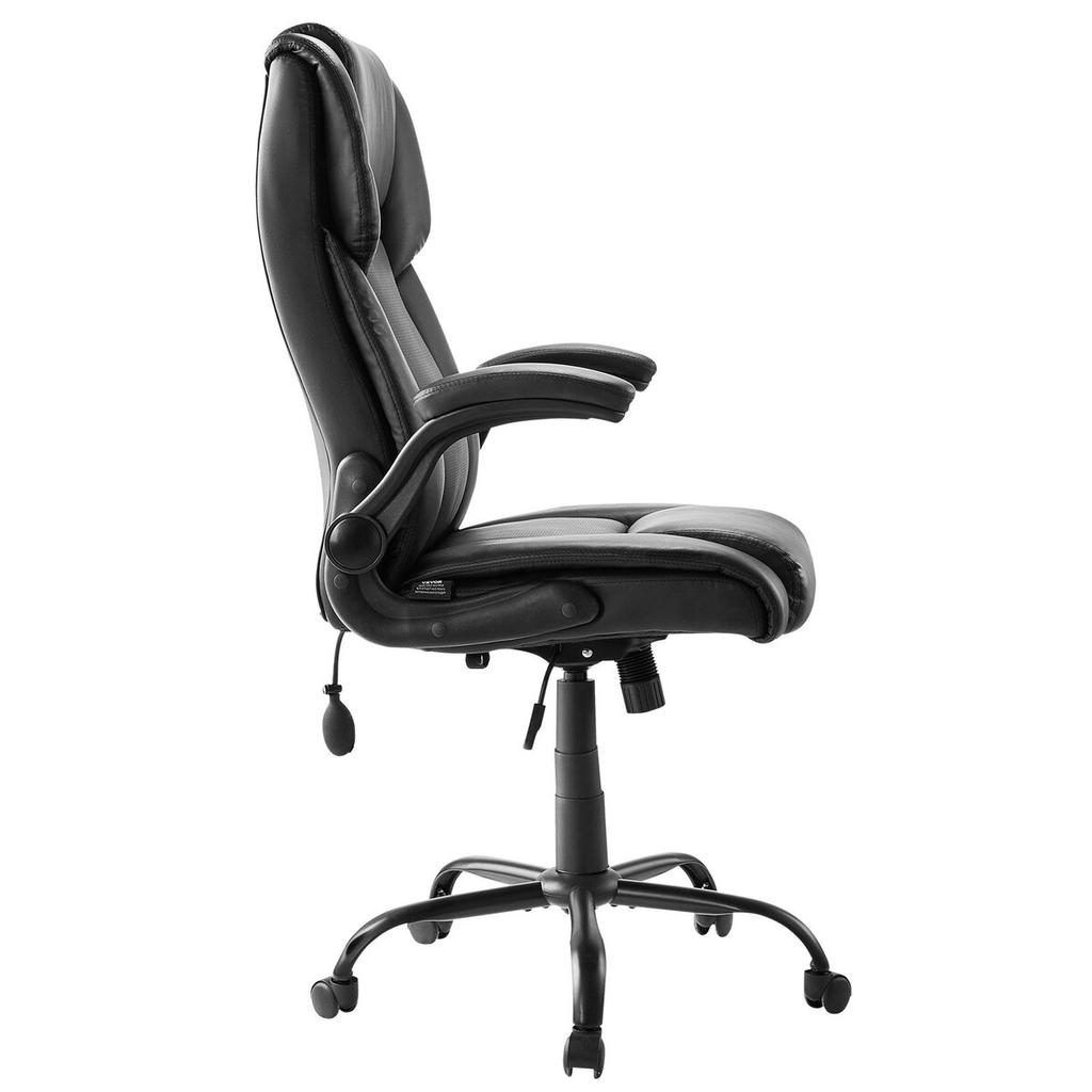 Executive Chair High Back Desk Chair Flip-up Armrests Lumbar Support Black