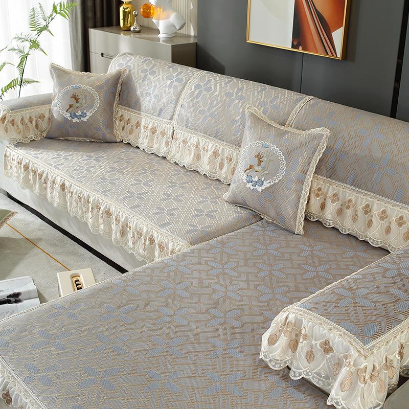 

Summer Wormwood Ice Vine Sofa Cushion New Sofa Mat Non-Slip Cushion Simple Sofa Cover Cover Cloth Towel 70*70cm