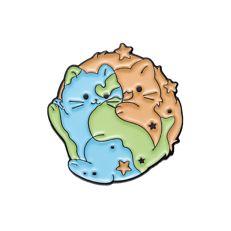 

Cat Adorable Eyecatching Planet Badge Colorful Brooch For Fashion Lovers And Collectors XZ8387