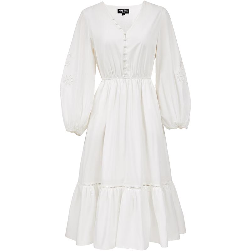 

Женское летнее хлопковое платье А-силуэта с рукавами-фонариками VEROMODA 2025 M