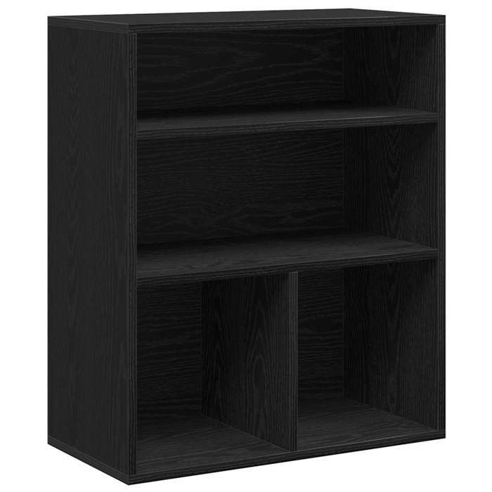 VidaXL Bibliothèque noir 60x30x71,5 cm bois d'ingénierie, armoire de rangement, étagère de rangement, unité de rayonnage, 860311