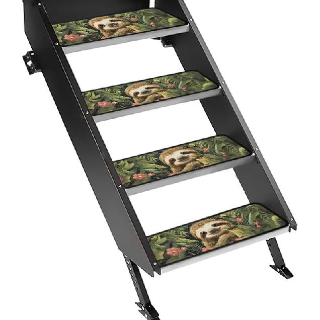 Purple Palm RV Step Covers RV Stair Covers RV Accessories, Non Slip Camper Step Covers, RV Step Rug, Waterproof Essential RV Step Carpet for Trailer