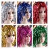 Glitter Halloween Colored Wig Funny Shiny Party Wig Short Foil Tinsel Wigs