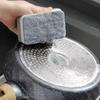 Gray Double-sided Cleaning Sponges Pan Pot Cleaning and Maintenance Washing Sponges Household Scouring Pad Kit Tools Brush