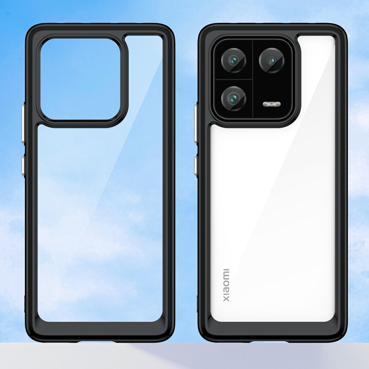 

For Xiaomi 13 Pro 5G Case TPU +Acrylic Protective Clear Phone Cover Black