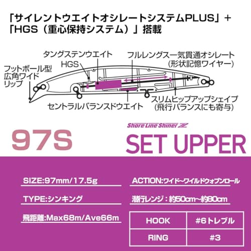 Daiwa Shore Line Shiner Z Set Upper 97S Laser Sardine Lure