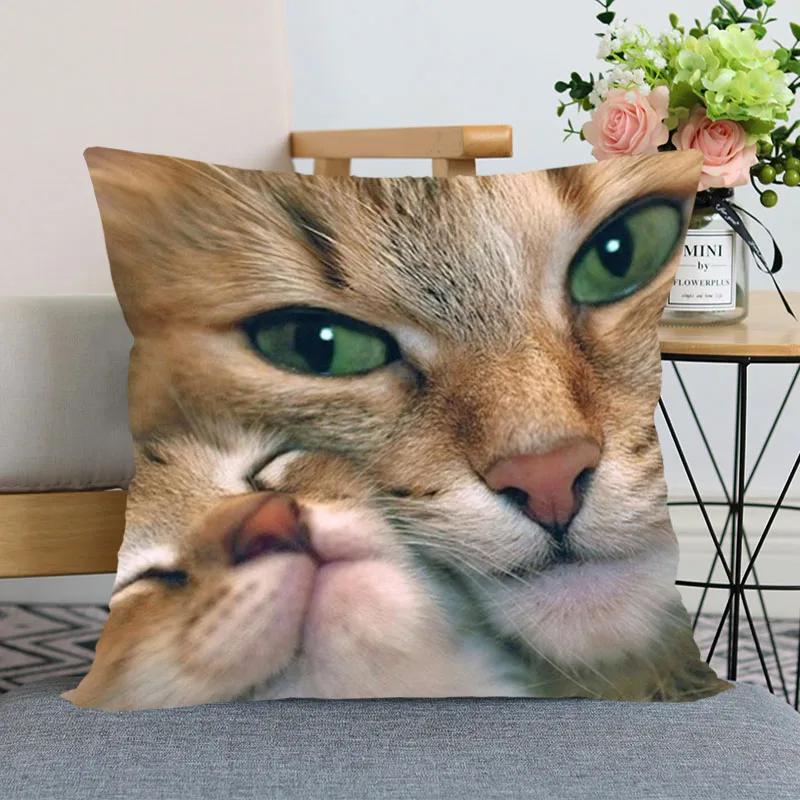 Față de pernă drăguță pentru pat de animale de companie, pentru canapea auto, casă, pisică, imprimată, pernă de protecție
