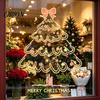 Indoor Outdoor Window Decor Christmas Tree Sticker, Simple Line Static Cling Decal, Waterproof Glass Stickers Removable Festive PVC Decal for Holiday