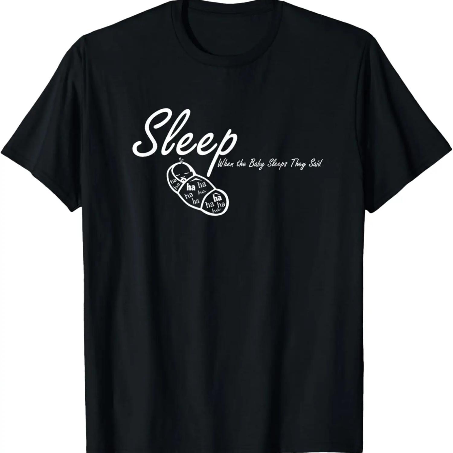 

Sleep When the Baby Sleeps New Mom and Dad T-Shirt S чёрный