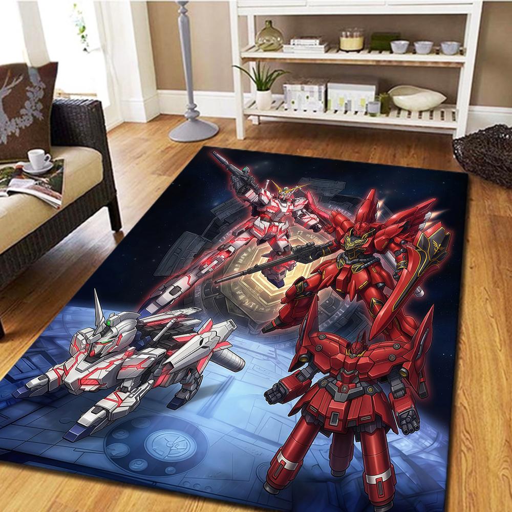 Mobile Suit Gundam Digital Print Carpet, Living Room Floor Mat, Bedroom Decorative Rug, Cool Movie Play Mat -HYQ30