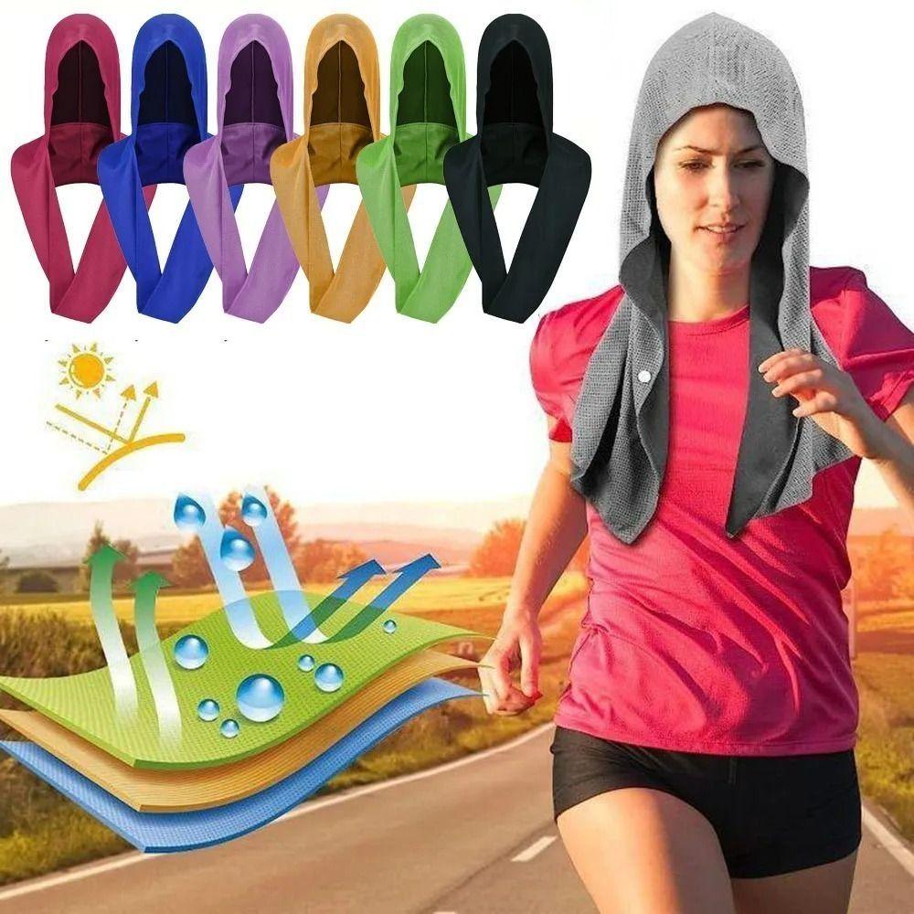 Hooded Cooling Hoodie Towel Lightweight Cooling Neck Wrap for Sports Outdoor