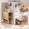Four-Person Drop Leaf Table - Natural Wood-Effect