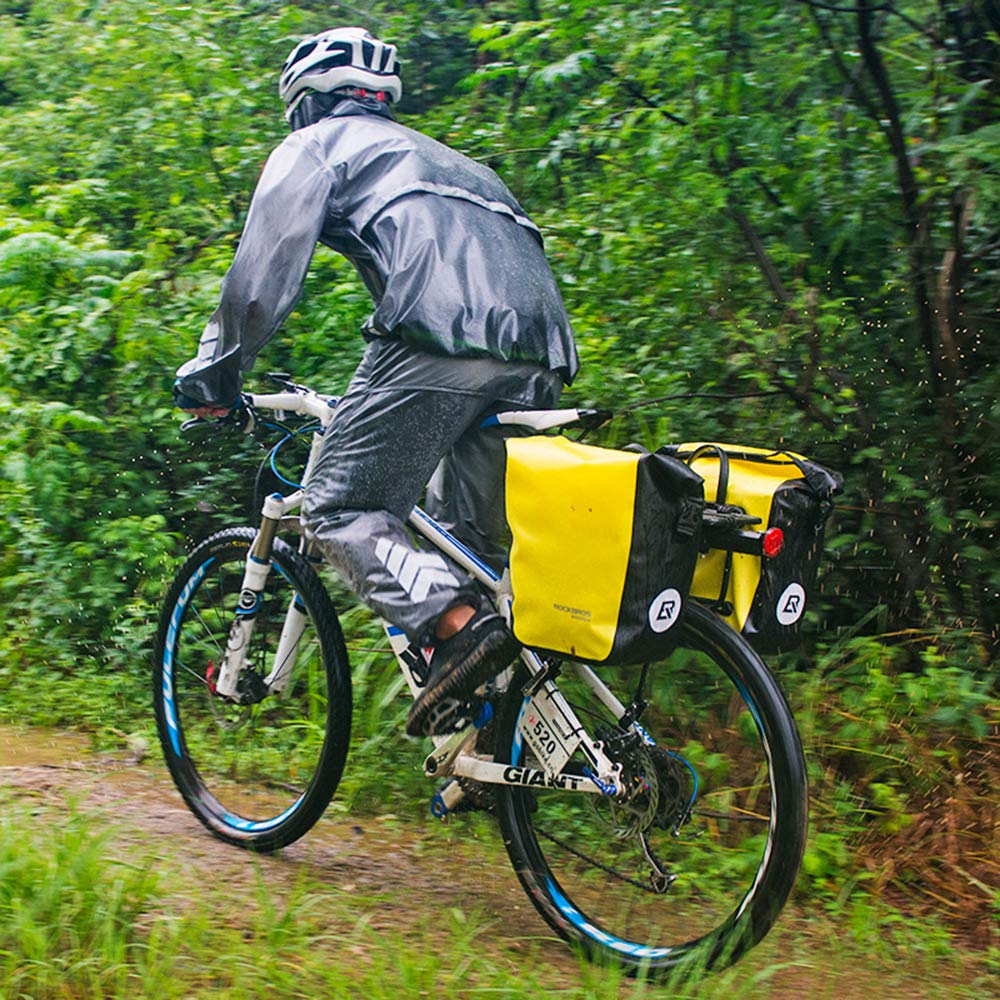 ROCKBROS Bicycle Rear Waterproof Shoulder Set of Pannier Large Capacity Carrier Bag Bag, Bag, 2, Bag, (Yellow (New Model))