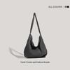 Lazy Wind Large-capacity Canvas Bag New Solid Color Gray and White Plaid Shoulder Tote Bag