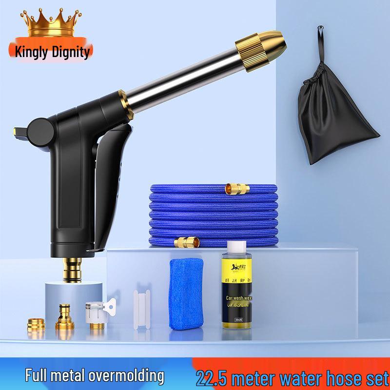 High-Pressure Telescopic Car Wash Water Gun with Soft Hose Nozzle