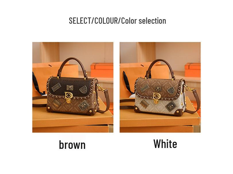 Dámská prémiová retro luxusní crossbody kabelka - evropský a americký styl, špičkový odznak, horký prodej malé kabelky