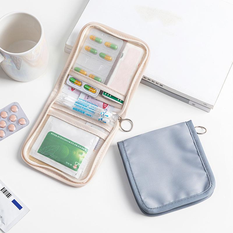 Portable Foldable Medical Pouch Pill Organizer With Zipper Sort First Aid Kit Outdoor Travel Storage Bag Small Items Holder Gift