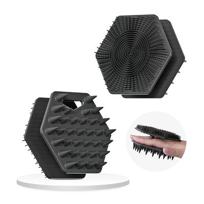 Neue Silikon Kopfhautmassage Körper Shampoo Kopfhautreinigung Sechseckiges Design Kopfstützgriff für einfaches Ergonomisch gestaltet für nasses und trockenes Haar