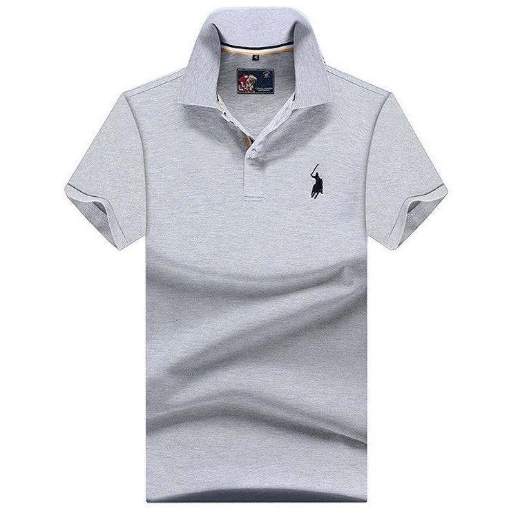 Authentisches Paul Herren Kurzarm-Polo mit Pferdelogo, gesticktem Kragen, Übergröße lockere Passform