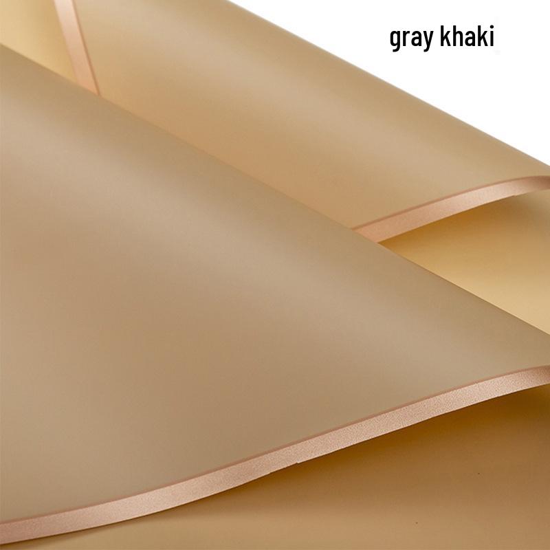 Waterproof Matte Jelly Film Paper with Gold Edge for Fresh Flower Bouquets - DIY Florist Wrapping Material