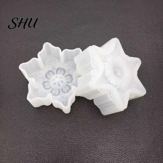 Epoxy Mold Soap Easy Demoulding Heat-Resistant Non-stick Mirrored DIY Silicone Christmas Snowflake Candle for Home Drip