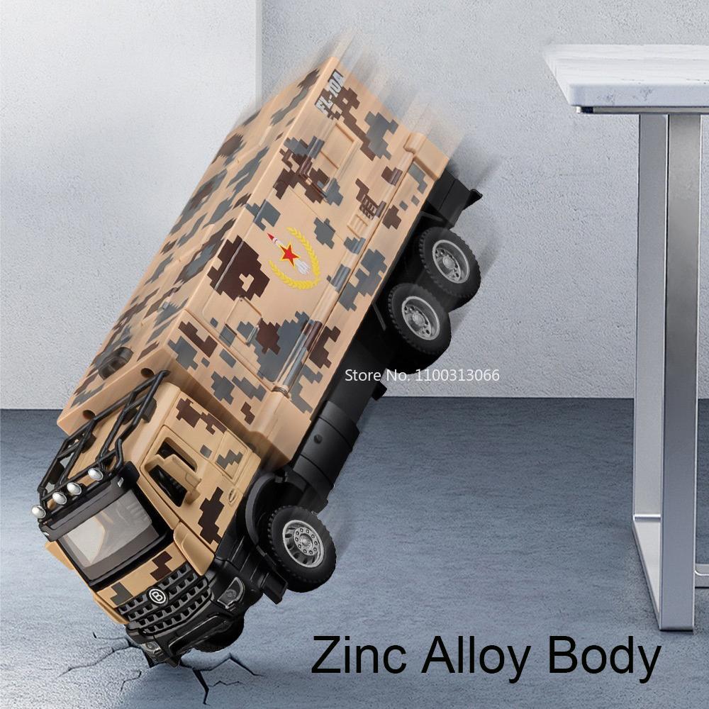 1:35 FL-10A Miniaturmodellautos Spielzeug Räder Rückziehmotor Türen zu öffnen Militärische Raketenfahrzeuge Transport LKW Modell Heimdekoration